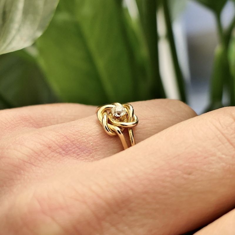 Image 2 of Two-tone solitaire ring with diamond | 0.11 ct.