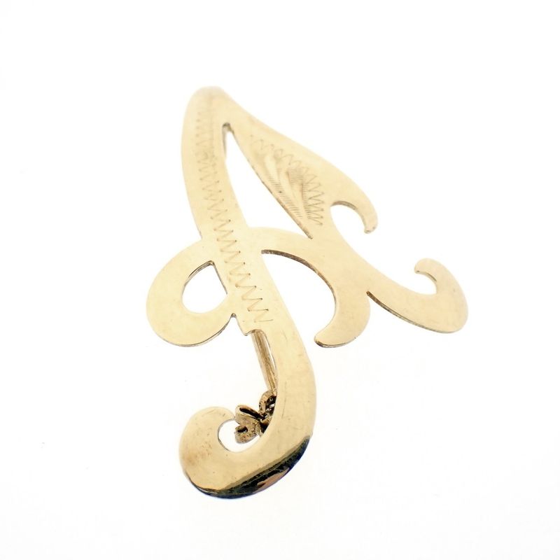 Image 5 of Gold letter brooch; letter A