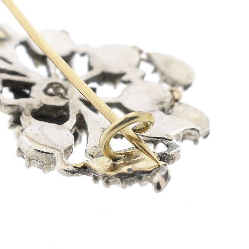 Image 5 of Silver brooch set with rose-cut diamonds