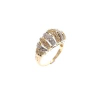 Two-tone gold fantasy ring set with diamonds; 0.37 ct.