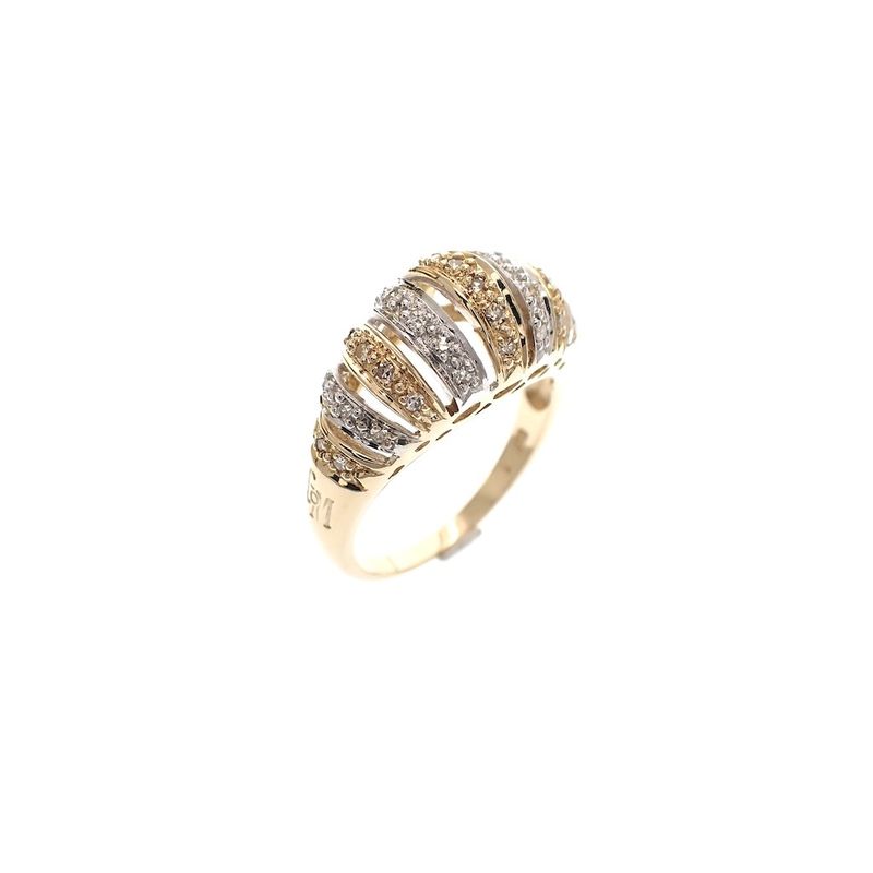 Image 1 of Two-tone gold fantasy ring set with diamonds; 0.37 ct.