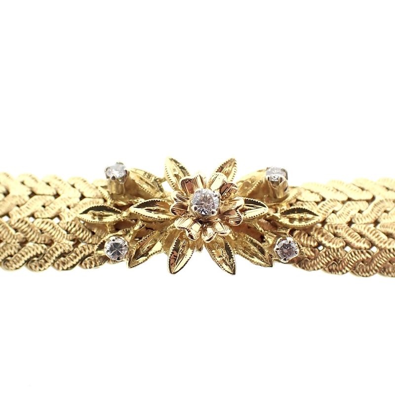Image 3 of Vintage gold bracelet with diamonds approx. 0.20 ct.