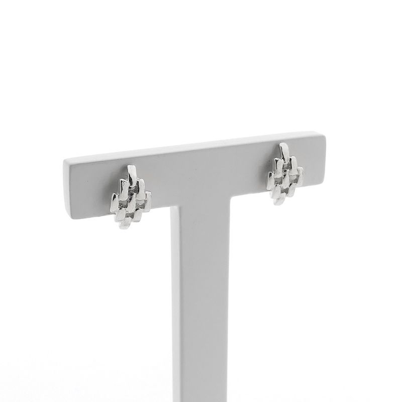 Image 3 of Silver stud earrings | Milanese design