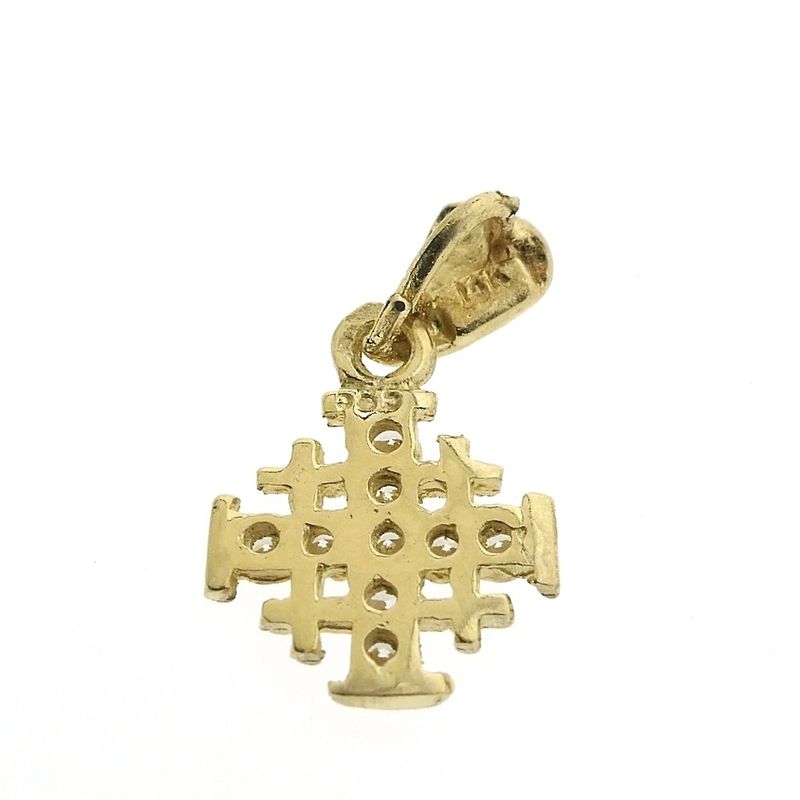 Image 4 of Golden Jerusalem Cross with zirconia
