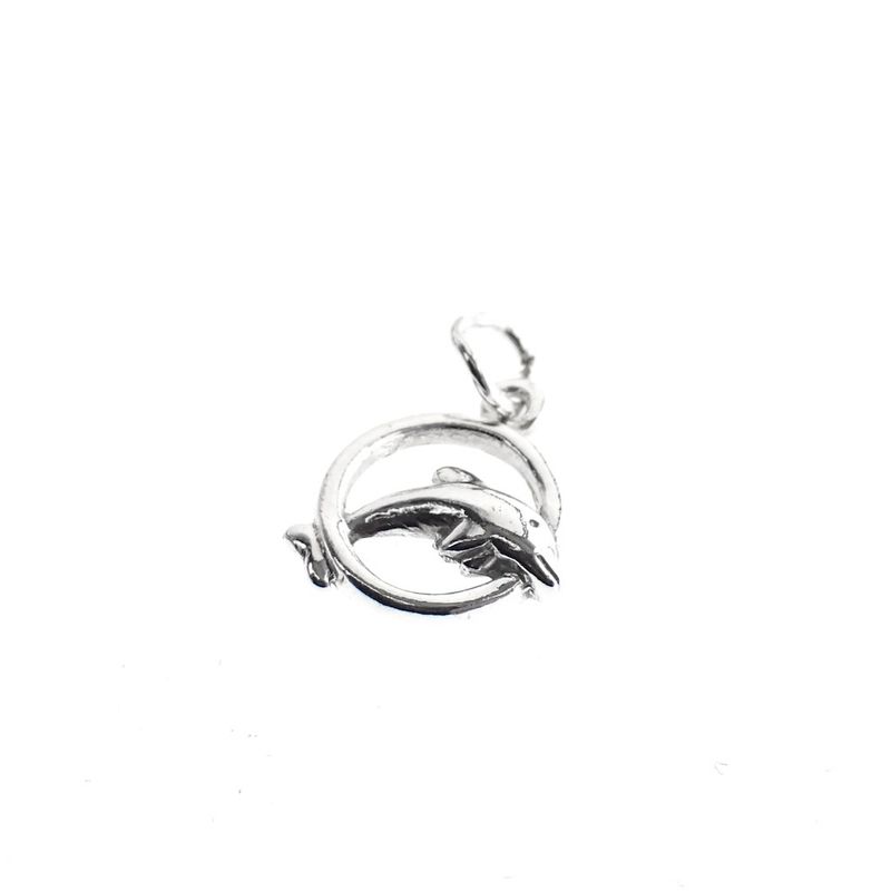 Image 4 of Silver charm; Dolphin with ring