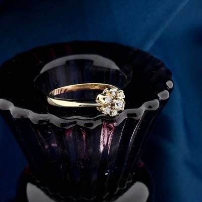 Image 2 of Gold Ring with Zirconia; 14 Karat; Size 16