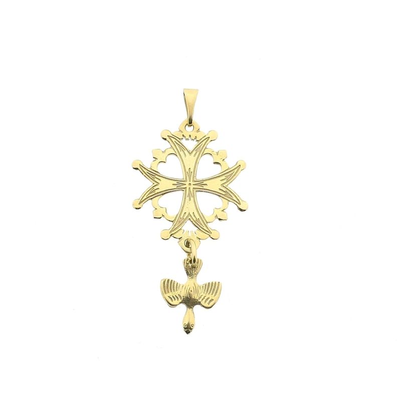 Image 1 of Gold pendant of a Huguenot cross