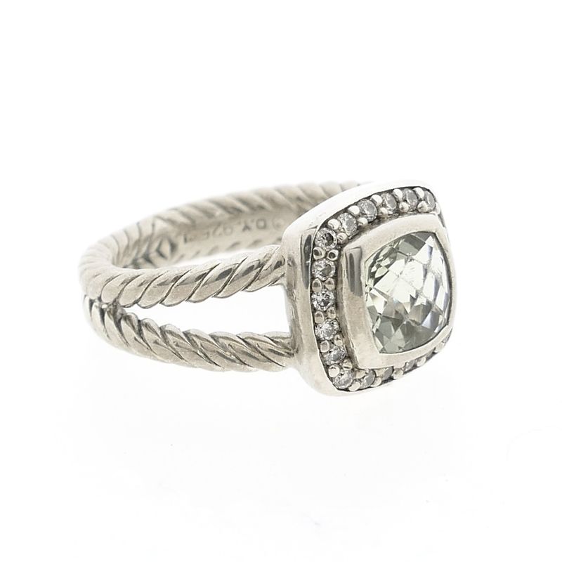 Image 9 of Silver ring set with prasiolite and diamond | 0.10 ct. | David Yurman