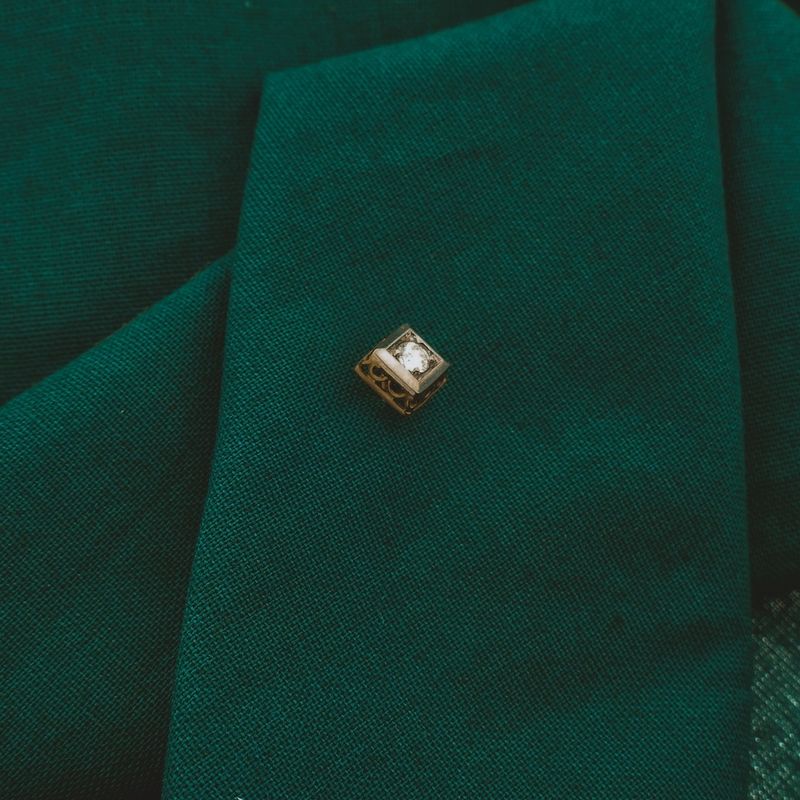 Image 4 of Two-tone lapel pin, tie pin with diamond | 0.16 ct.