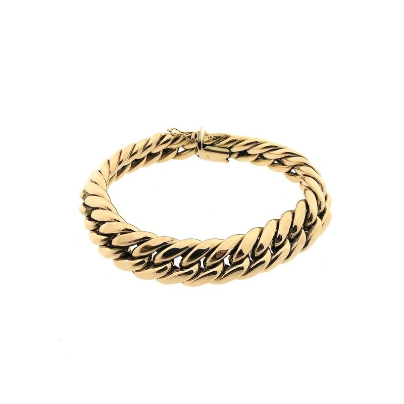 Image 4 of Wide gold gourmet link bracelet