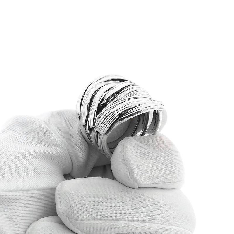 Image 7 of Wide silver spaghetti ring