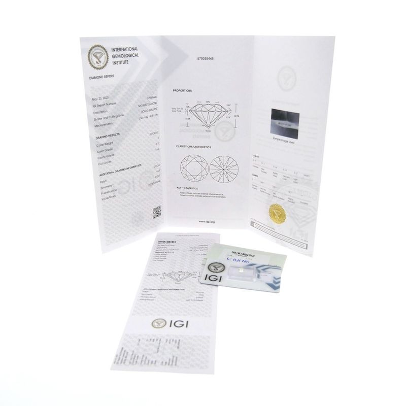 Image 5 of 1.11 ct. Brilliant cut natural diamond; Color I Quality; SI1 + IGI Certificate