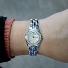 Image 13 of Baume Mercier Linea; 18k gold women's watch with diamonds and mother-of-pearl dial