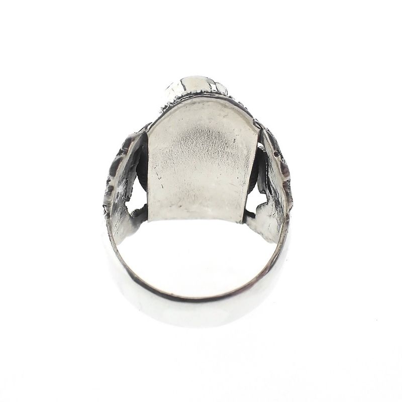 Image 5 of Silver floral fantasy ring with glass