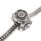 Image 2 of Pandora charm; Silver; Pink Rose