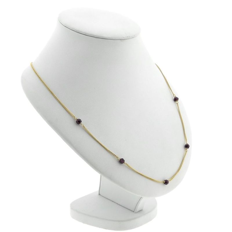 Image 3 of Gold gourmet link chain with garnet