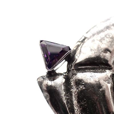 Image 2 of Large silver artistic brooch with amethyst | With gold plate