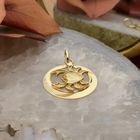 Image 2 of Gold zodiac sign pendant; Cancer | Fabiola