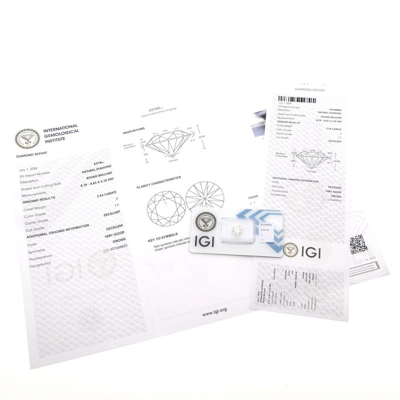 Image 6 of 2.54 ct. Brilliant cut diamond J/I1 + IGI Certificate - Natural diamond