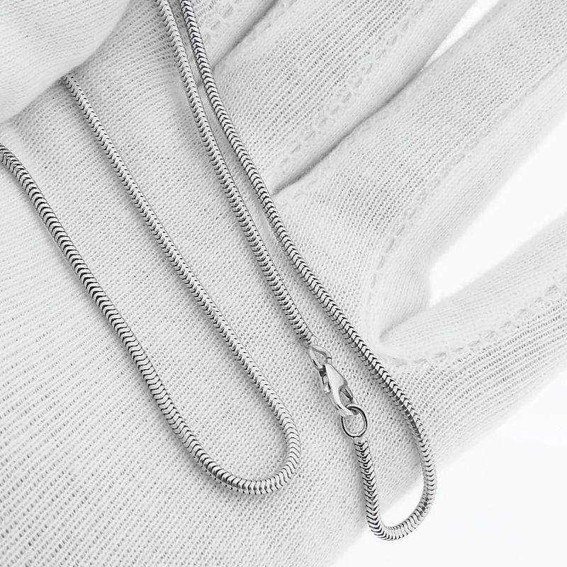 Image 8 of White gold snake link chain