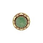 Image 3 of Gold Ring with Carved Jade; 14K; Size 19.5