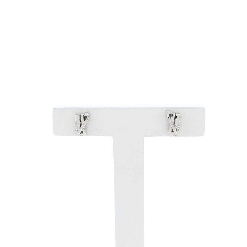 Image 1 of White gold fantasy stud earrings with diamonds | 0.02 ct.