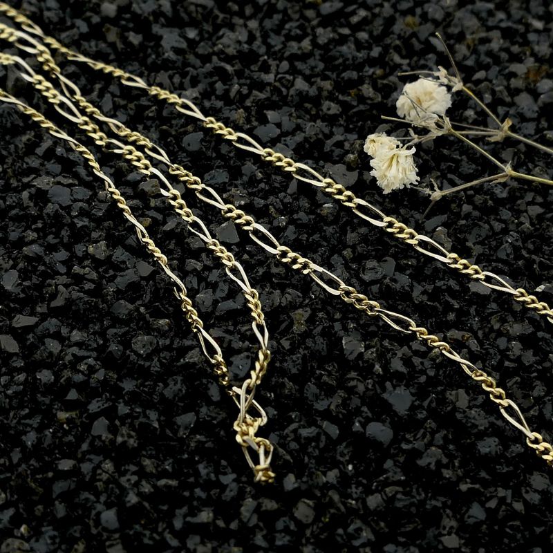 Image 2 of Two-tone gold Figaro link chain