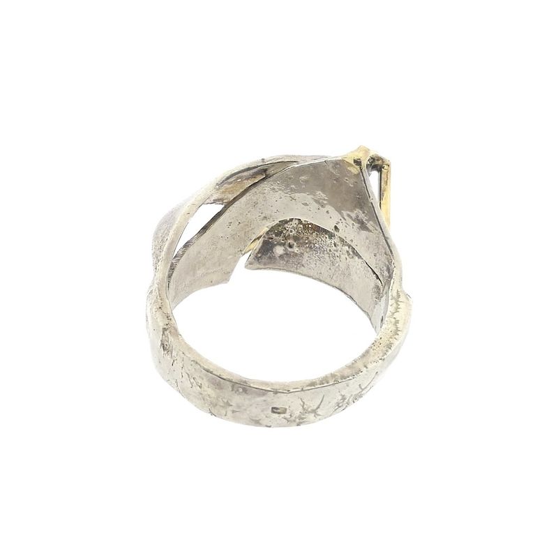 Image 5 of Artistic silver ring with gold lines