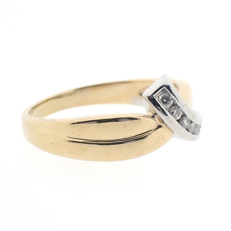 Image 6 of Two-tone gold subtle ring with 0.11 ct. diamond