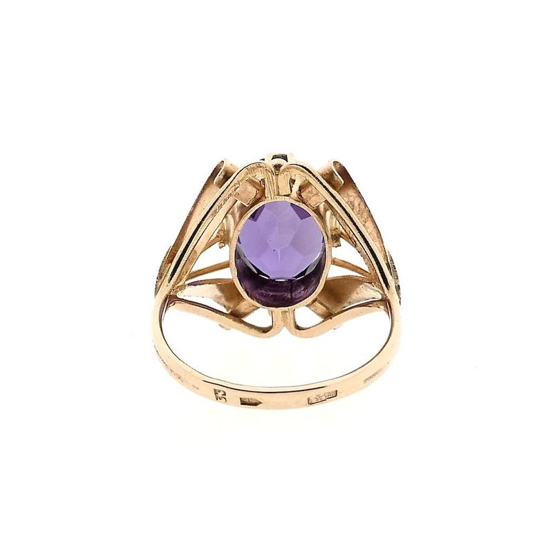 Image 4 of Rose Gold Ring Set with a Synthetic Gemstone