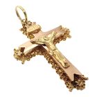 Image 3 of 19th century gold pendant of a cross with corpus INRI; Filigree