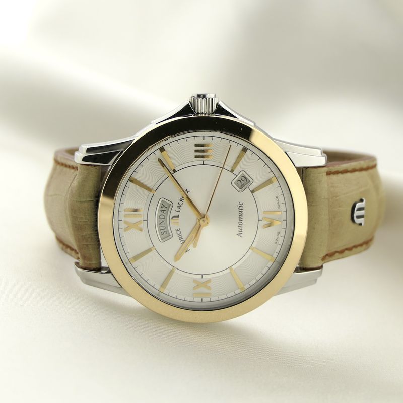 Image 12 of Maurice Lacroix Pontos Day-Date PT6058; Automatic 18k gold/steel men's watch