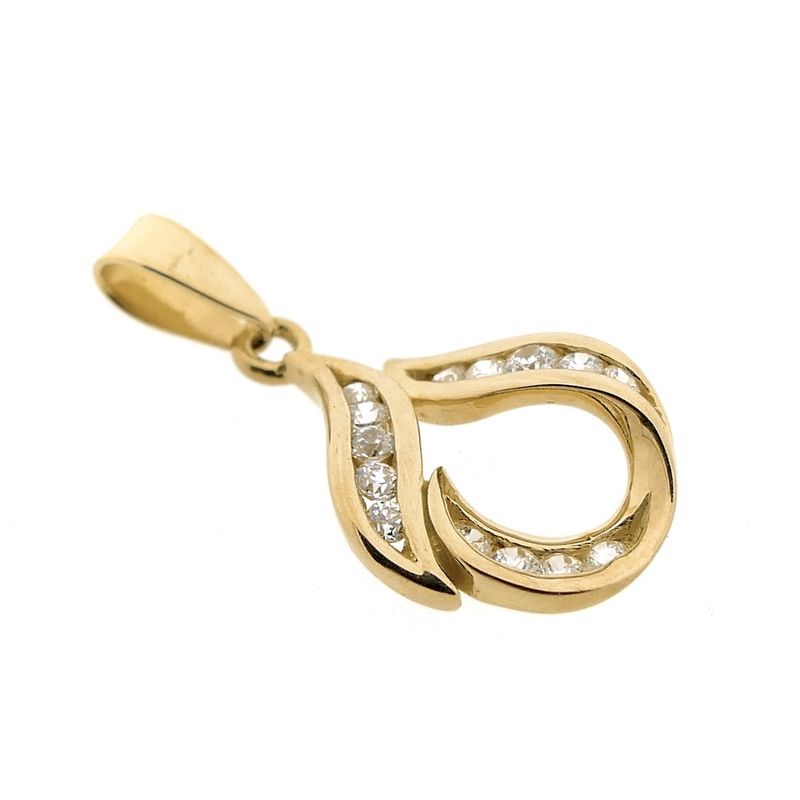 Image 7 of Gold pendant with zirconia stones