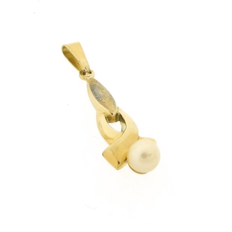 Image 3 of Vintage gold pendant with pearl