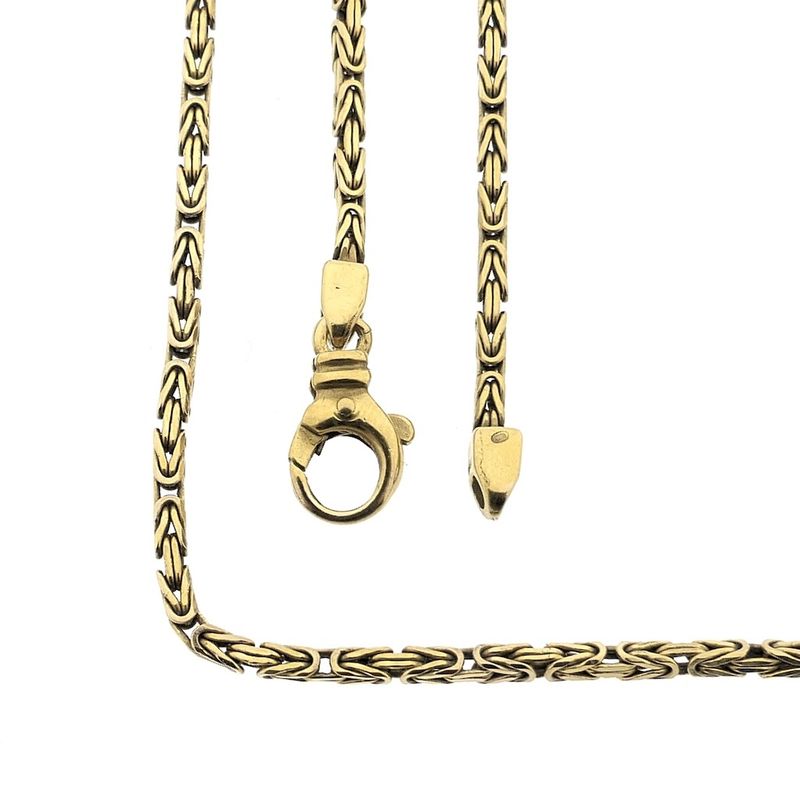 Image 1 of Gold square king link necklace | 61 cm