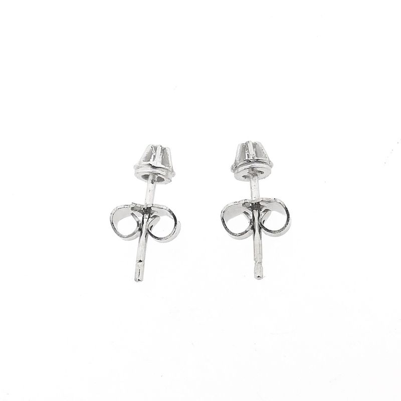 Image 6 of White gold solitaire stud earrings with diamond | 0.05 ct.