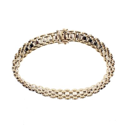 Image 1 of Bicolor gold Bismarck link bracelet