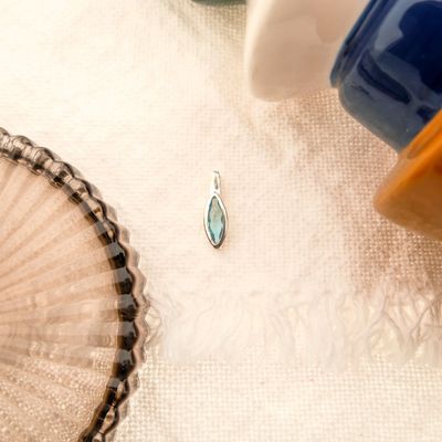 Image 2 of Silver pendant with light blue zirconia