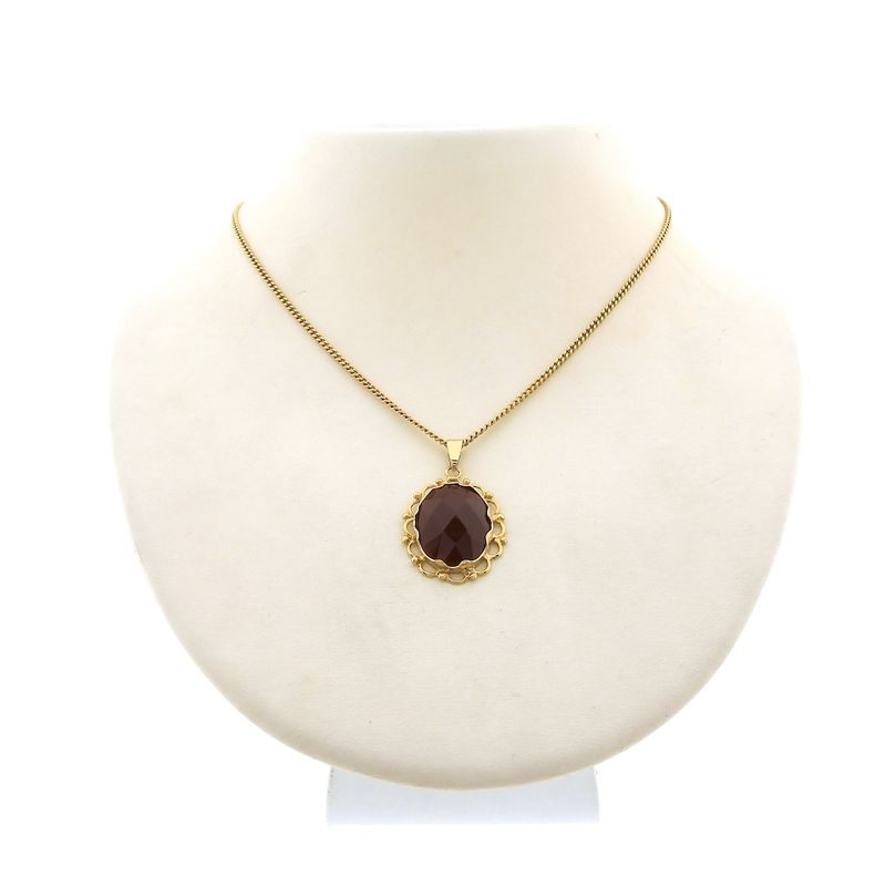 Image 3 of Gold pendant with carnelian | Vintage