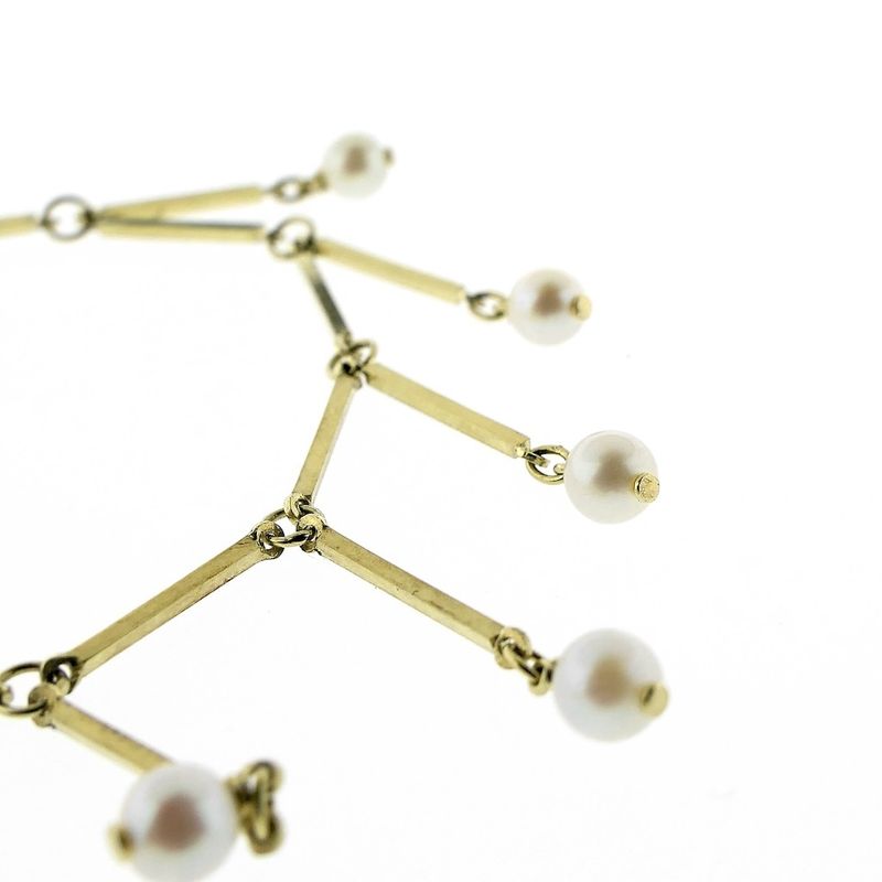 Image 4 of Vintage gold necklace with pearls | 43 cm