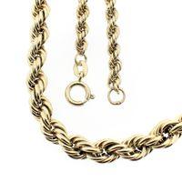 Golden twisted link chain.