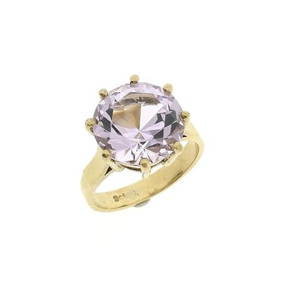 Image 1 of 9 carat solitaire ring with light pink zirconia