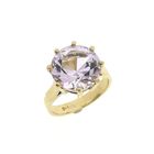 Image 1 of 9 carat solitaire ring with light pink zirconia