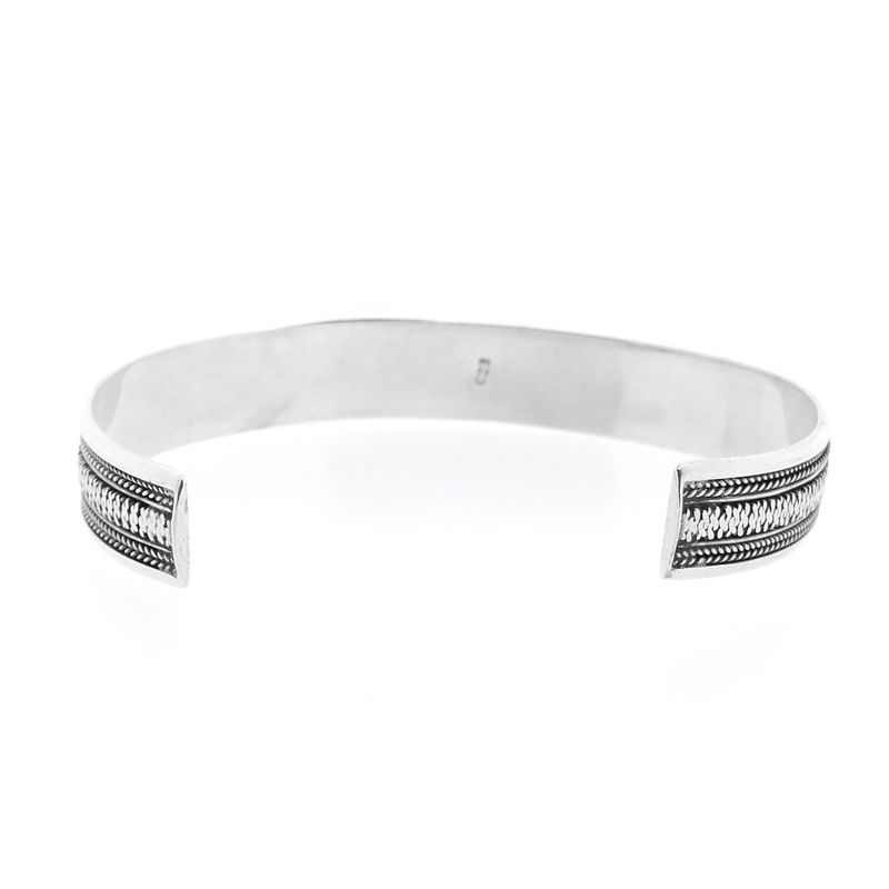 Image 4 of Silver cable-knit bracelet | Ø 67 mm