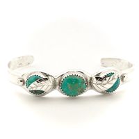 Silver bracelet with turquoise stones | Ø 66 mm