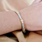 Image 4 of Two-tone gold fantasy link bracelet with diamonds; 2.85 ct.