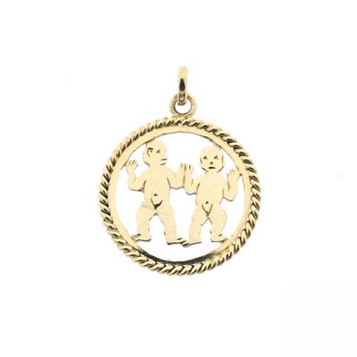 Image 1 of Gold pendant of the Gemini zodiac sign | Fabiola