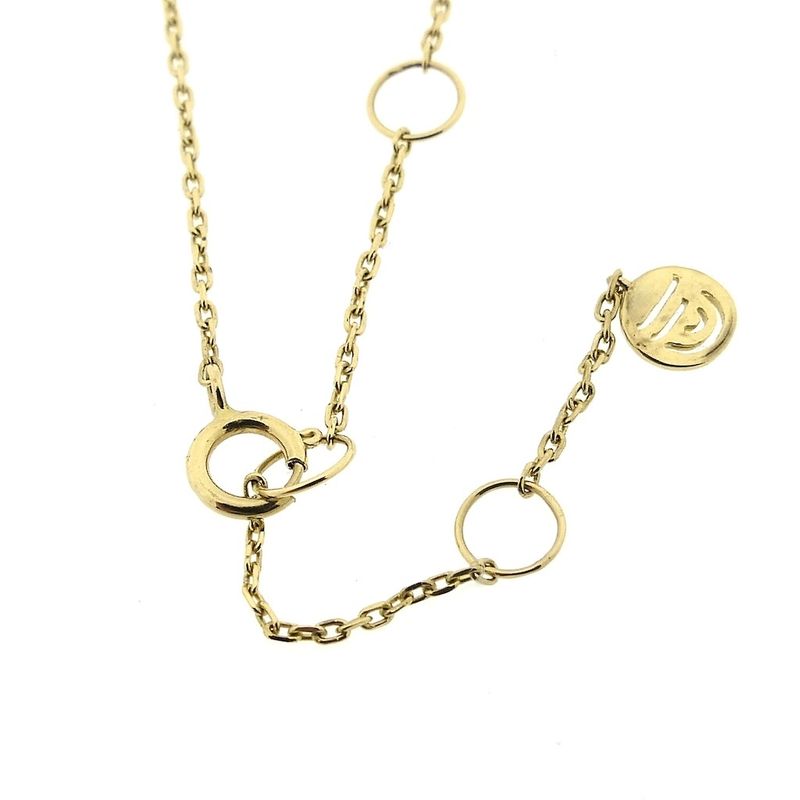 Image 8 of Gold necklace with a fixed diamond pendant; 0.03 ct. | 42 cm