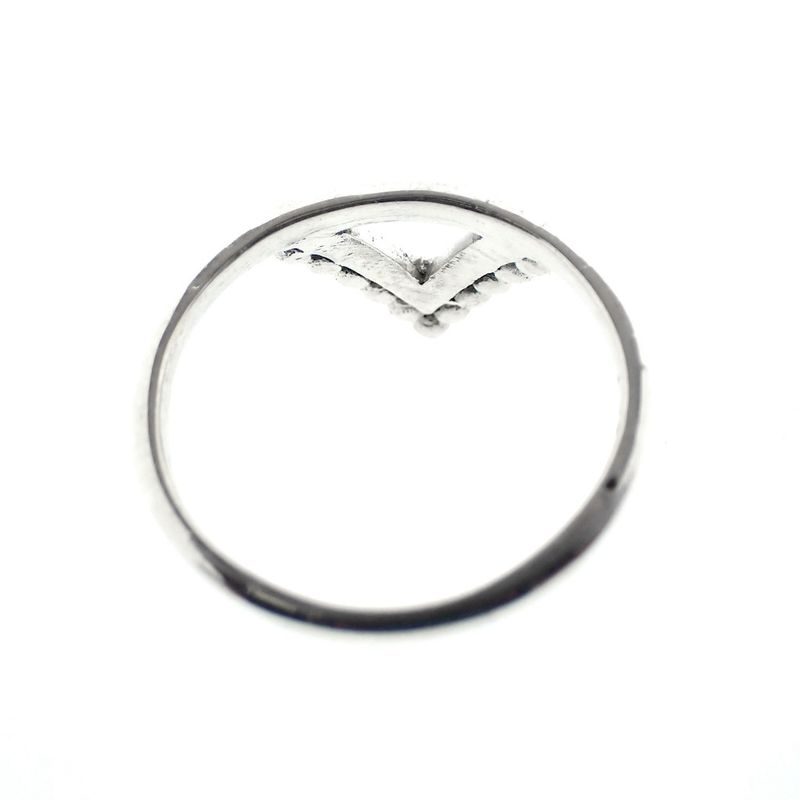 Image 6 of Silver triangle ring with balls