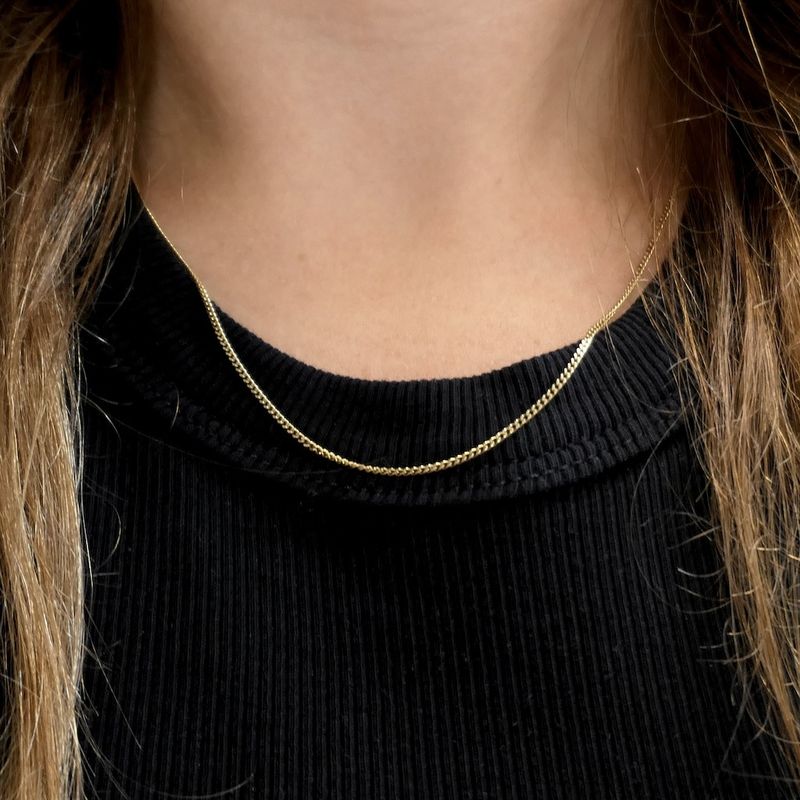 Image 8 of Gold gourmet link chain | 47 cm